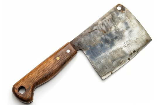 meat cleaver on white background