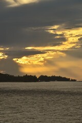 Colourful sunsets over the Pacific Ocean on the Fiji islands