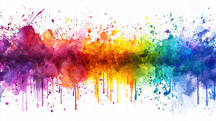 Fototapeta premium Vibrant abstract watercolor composition with colorful splashes and drips