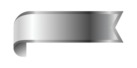 Label Silver Ribbon PNG - Elegant and Luxurious tag banner isolate transparent background