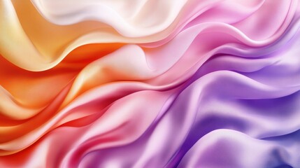 Obraz premium Colorful Waves of Silk Fabric Creating an Elegant Textured Background
