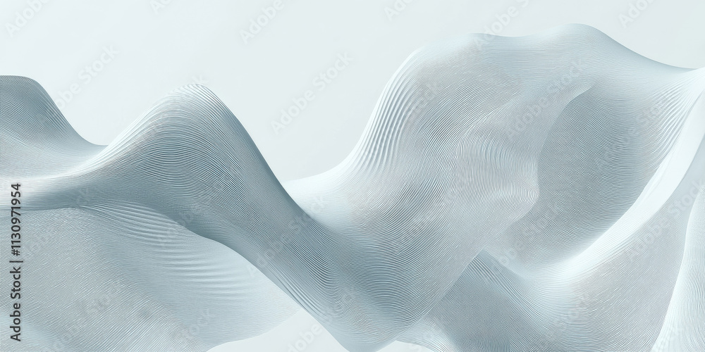 Canvas Prints light blue background with a soft wave illustration. smooth, bending patterns create a serene atmosp