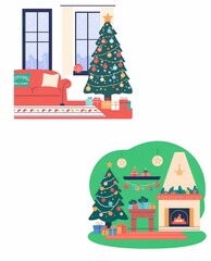 Fototapeta premium christmas tree and gifts