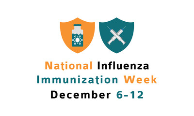 National Influenza Vaccination Week From December 1st to 7th.,Vector Illustration Design Concept A Contagious Influenza Viruses.
Vector Formats.


