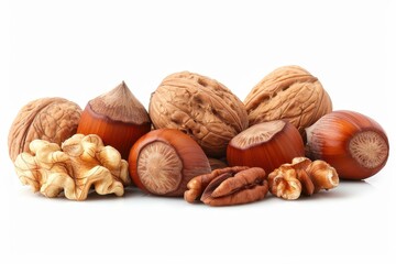 Nuts isolated on white background