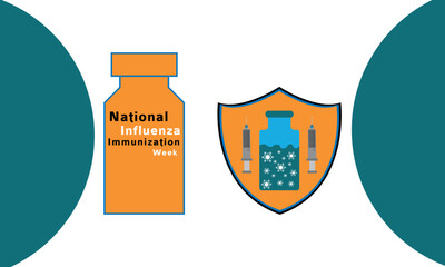 National Influenza Vaccination Week From December 1st to 7th.,Vector Illustration Design Concept A Contagious Influenza Viruses.
Vector Formats.

