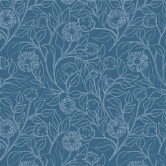 Floral Pattern Design Abstract Fabric Textile