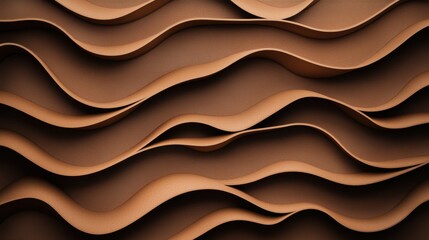 Fototapeta premium Data center cooling energy efficiency technology concept. A textured brown surface featuring wavy, layered patterns, resembling undulating hills or folds in paper or fabric.