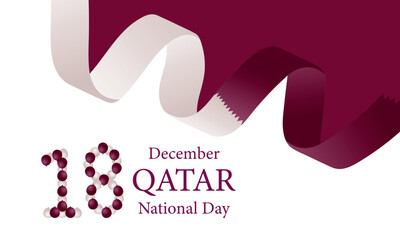 Gradient Qatar National Day, December 18th Celebration Background.