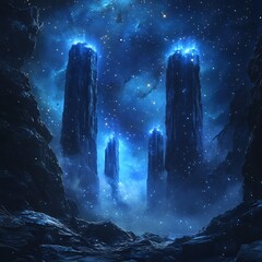 Majestic Cosmic Landscape with Ethereal Celestial Formations