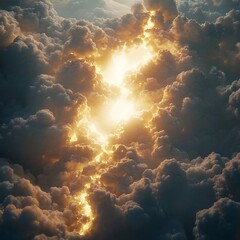 Mesmerizing Sunlight Bursting Through Dramatic Cloudy Heavenly Skies