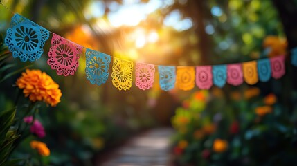 Festive decorations celebrate Mexican Cinco de Mayo