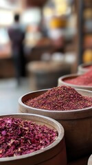 Vibrant Spices at a bustling Market