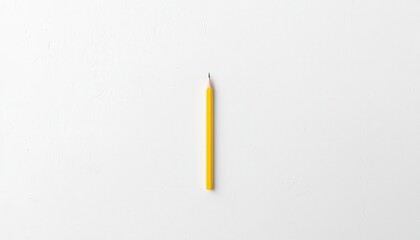 Bright Yellow Pencil on a Clean White Background Perfect for Creative Projects and Educational Materials