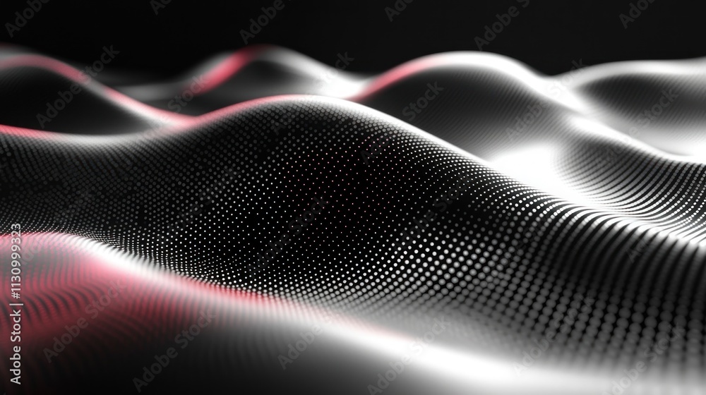 Poster Abstract wave-like pattern with a smooth texture and gradient lighting.