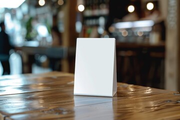 Promotional menu cards for mock up design white and blank tablet tent talkers