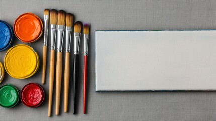 Naklejka premium Vibrant Creative Tools for Art Projects