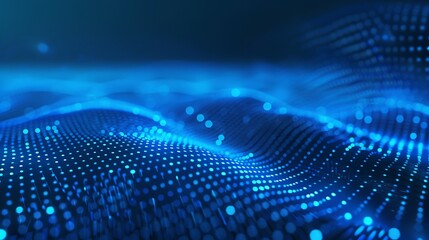 Abstract Blue Digital Wave Background