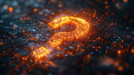 Search AI with futuristic and cyber internet programming and codes represents online browsing and information with a question sign, machine learning, data algorithms, and tech advancements