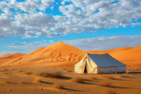 Tent in Sahara Desert near Merzouga in Africa