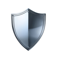 Modern metallic shield design isolated on transparent background
