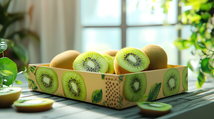 kiwi, the fruit that is high in antioxidants, which helps slow down aging and wrinkles. It is high in vitamin C, which helps build collagen, strengthens the skin structure, and nourishes the skin