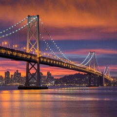 Obraz premium Beautiful view of the Golden Gate Bridge in San Francisco, pastel colors. Concept, travel, world attractions