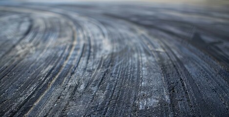 Tire skid marks on race track concept of automotive texture