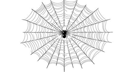 Obraz premium a cobweb with a black spider isolated on a transparent background