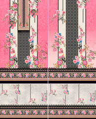 Pakistani & Indian Kurtis Digital Textile Ready Print Design.