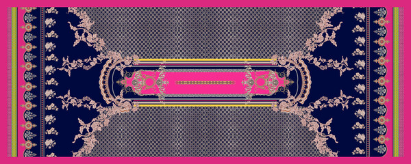 Pakistani Dupatta for digital print.Digital Dupatta design.