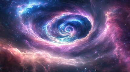 Obraz premium Cosmic Swirl A mesmerizing view of a swirling nebula in deep space, vibrant colors and cosmic dust create a breathtaking celestial landscape