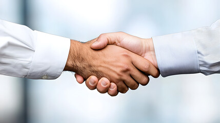 close up of two business colleagues shaking hands, symbolizing agreement and partnership