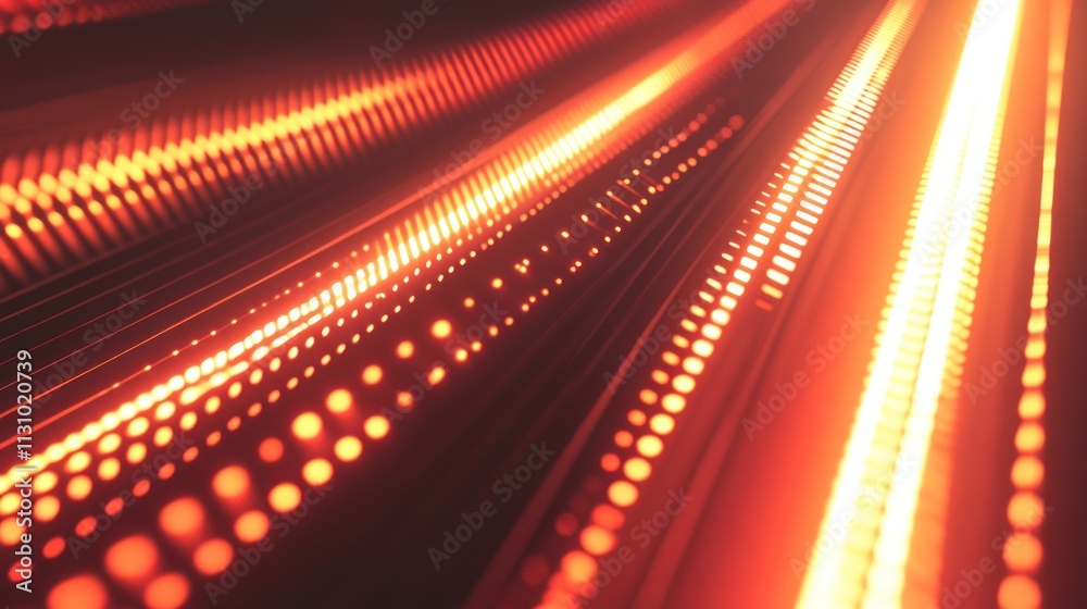 Poster Abstract image featuring glowing red and orange lines, creating a dynamic visual effect.