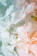 Elegant Spring Floral Background in Pastel Greens and Pinks for Seasonal Branding