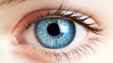 Fototapeta premium Close-up of a vibrant blue eye.