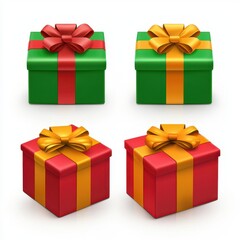 Obraz premium Festive gift boxes displayed in colorful arrangement studio