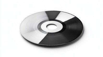 Elegant Black and White CD Cover Mockup Featuring Record Disk on White Background Ideal for Music and Branding Projects