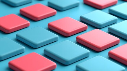 Fototapeta premium Pink and blue square blocks pattern.