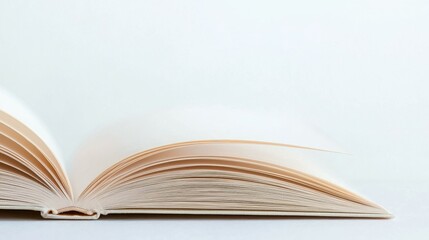 An open book with blank pages, suggesting a space for thoughts or creativity.