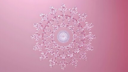 Pink crystal mandala design.