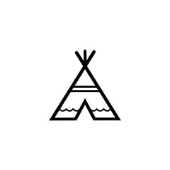 Traditional Indian teepee or wigwam icon isolated on white background. Indian tent. © Jovana