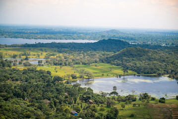 Breathtaking aerial view of lush green landscape in sri lanka