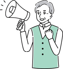 Fototapeta premium メガホンで話す人
