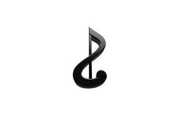 Obraz premium A simple black musical note with a minimalistic design casting a soft shadow isolated on white background