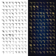 Cute vector floral border corners