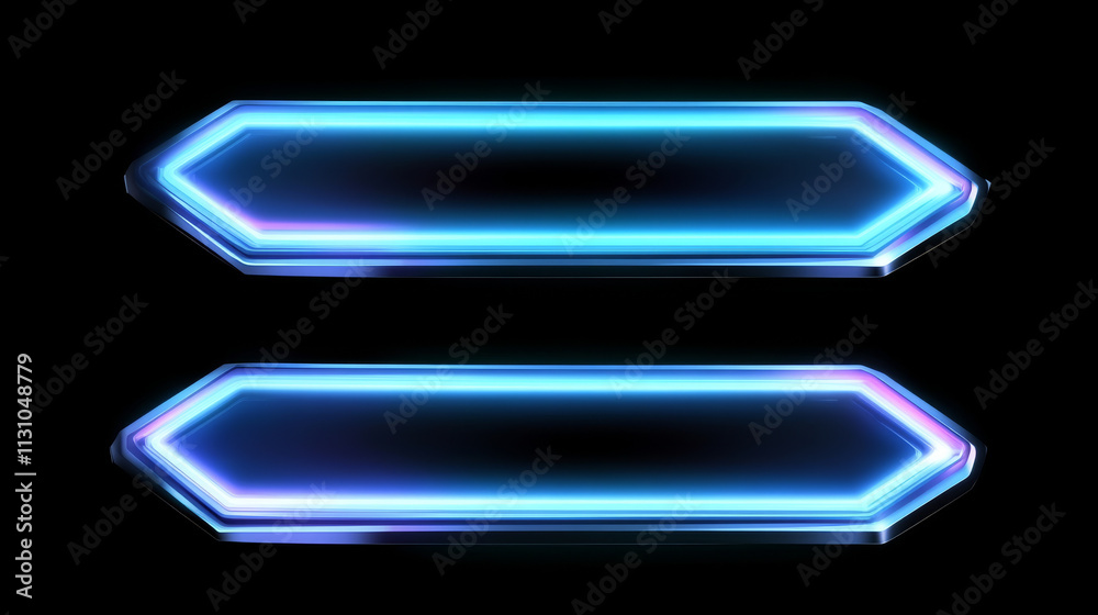 Aufkleber hud frames set for computer game ui isolated on black background. vector realistic illustration of n