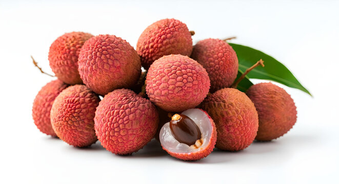 lychee on a white background