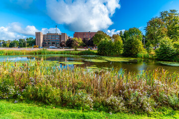A view of the Governors Pond at Victoria Park in Charlottetown, Prince Edward Island, Canada in the...