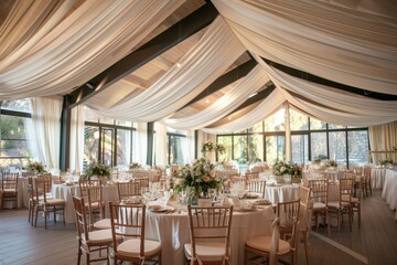 Fototapeta premium Wedding tent seen from hall